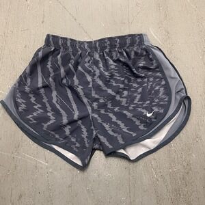Nike Dri-Fit Women's Black Gray Pattern Running Shorts Size Medium 855193-471